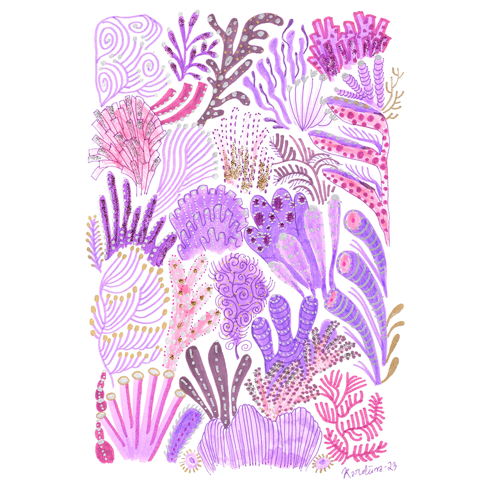 Lavendel paradise A4 sekatekniikka