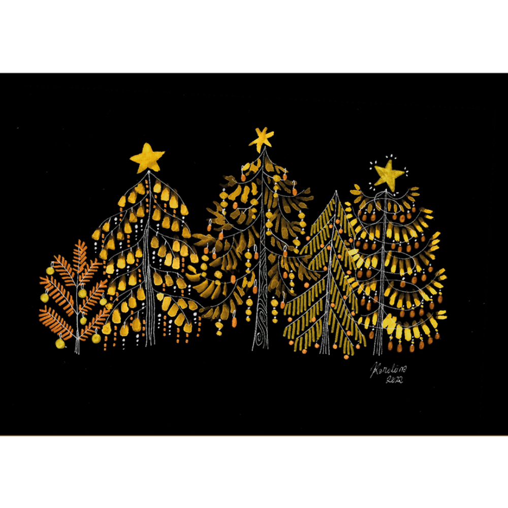 Joulupuut -joulukortti - Karoliina Erkinjuntti