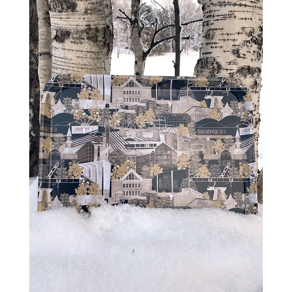 Rovaniemi -tarjotin iso 32x42cm beige - Karoliina Erkinjuntti