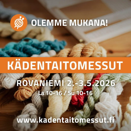Olen mukana 2.-3.5. Rovaniemen Kädentaitomessuilla!