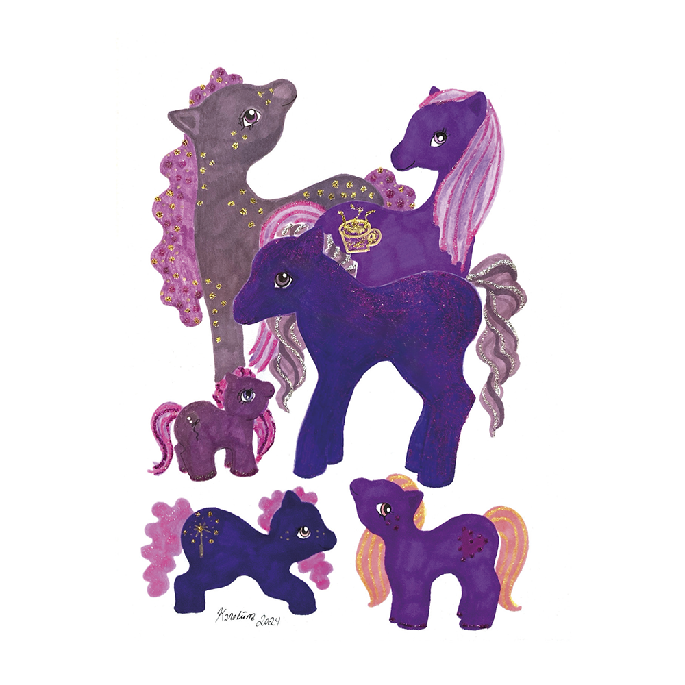 Purple ponies -kortti - Karoliina Erkinjuntti