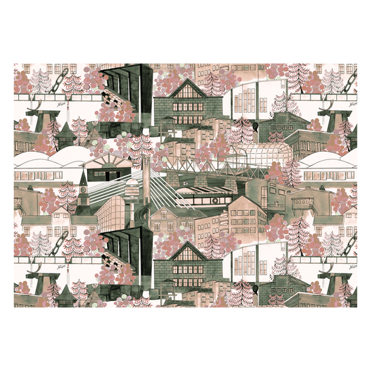 Rovaniemi -postikortti, roosa - Karoliina Erkinjuntti